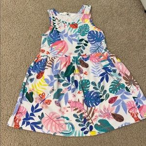 Tropical print sleeveless T-shirt dress